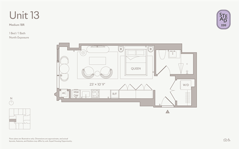 Floor plan for studio, 1 bath, 470 sqft